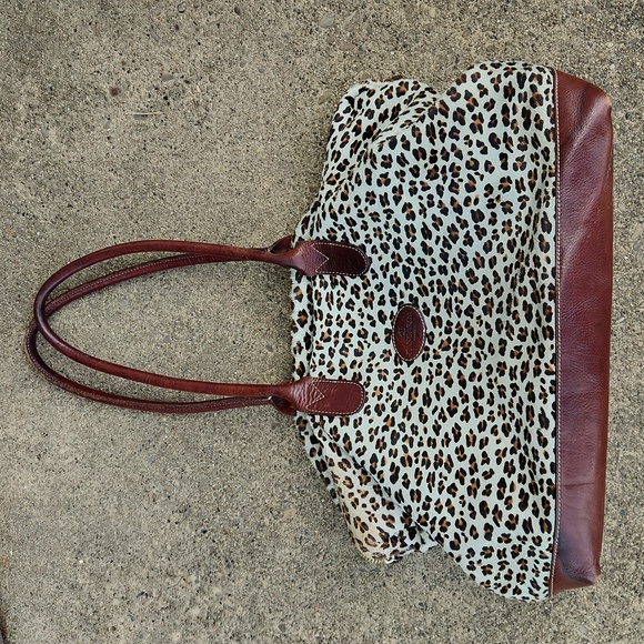 rgeous Terrida Tangaroa Leopard Real Leather Fur Weekender Carry On Handbag - Picture 1 of 6